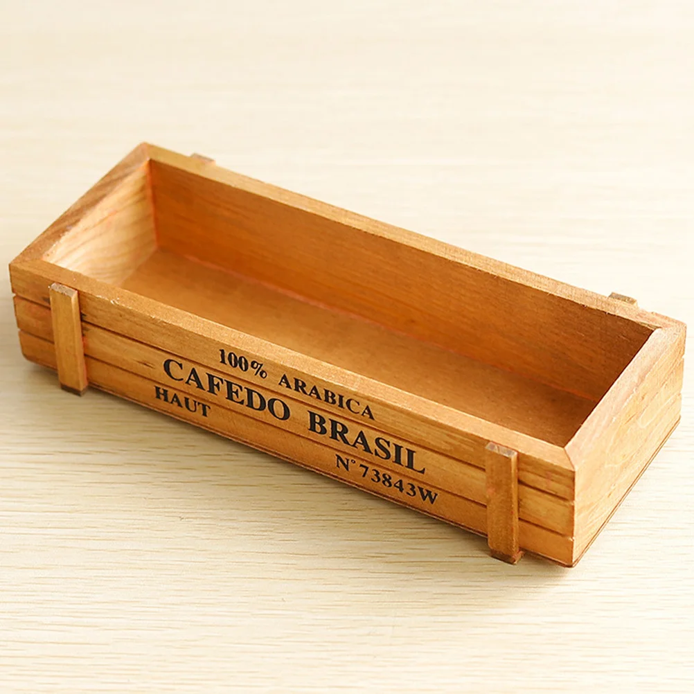 1Pcs Wooden Storage Box Vintage Style Rustic Organizer for Jewelry Makeup Trinkets Storage Home Office Desk Accessory Organizer