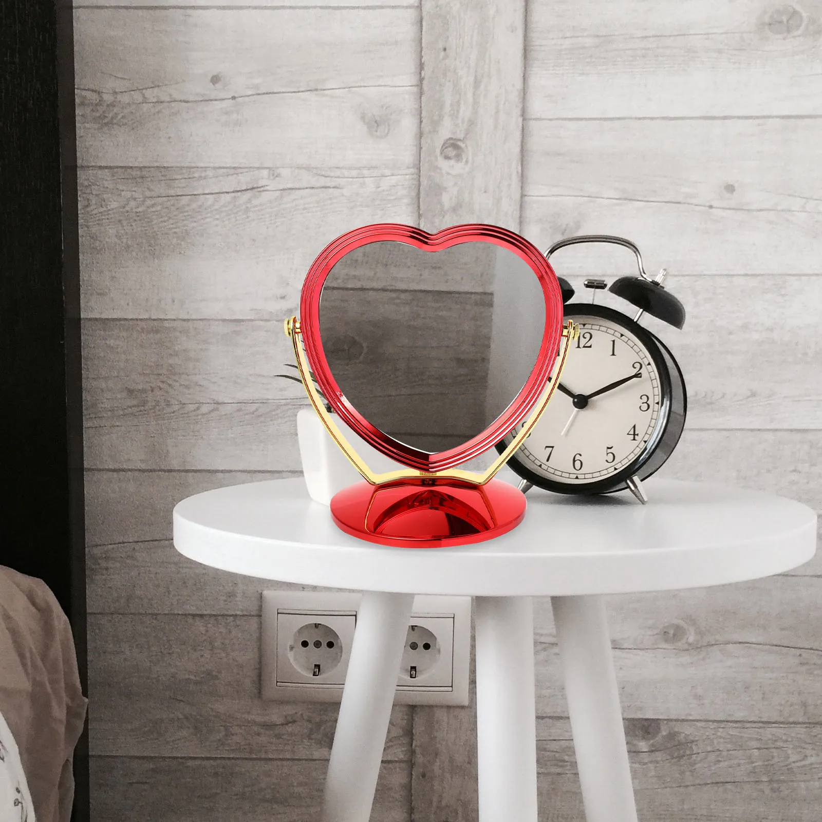 1Pcs Traditional Desktop Mirror Creative Design High-Definition Smooth Surface Wedding Ornament Decor Table Placing Mirror