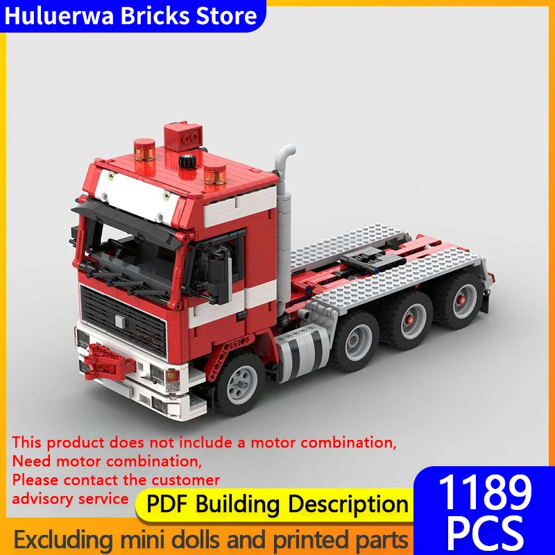 

Модель городской автомобиль MOC, строительные кирпичи F16, сверхмощный тягач, модульная технология, подарки, праздник, сборка, детские игрушки, костюм