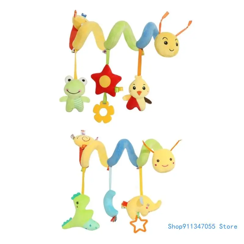 

Baby Crib Hanging Rattles Infant Toy Around Cot Bed Cartoon Animal Spiral Toy Drop shipping