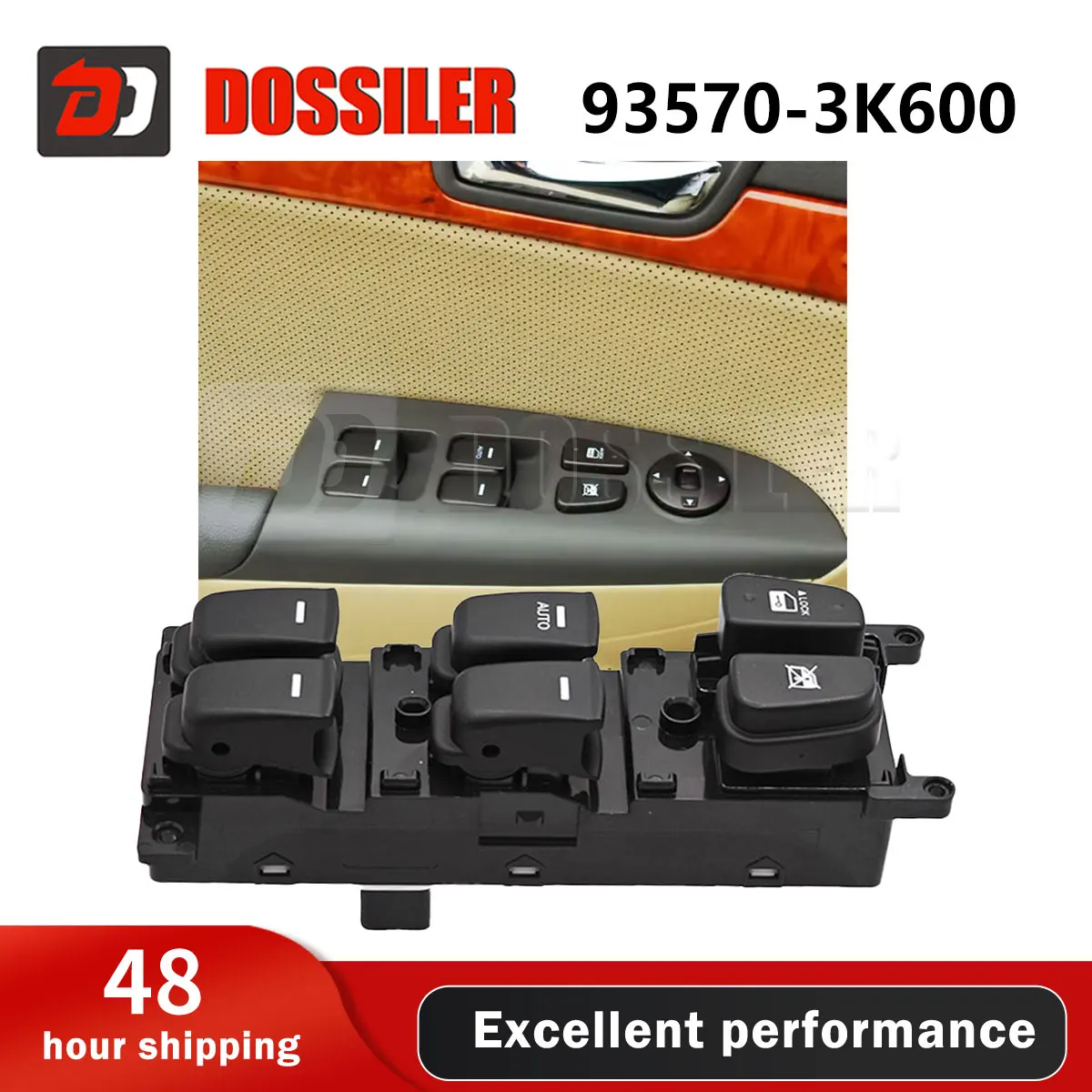 

93570-3K600 Dossiler For Hyundai Sonata 2008-2010 Front Left Driver Side Power Window Switch Button Master OEM 93570-3K600