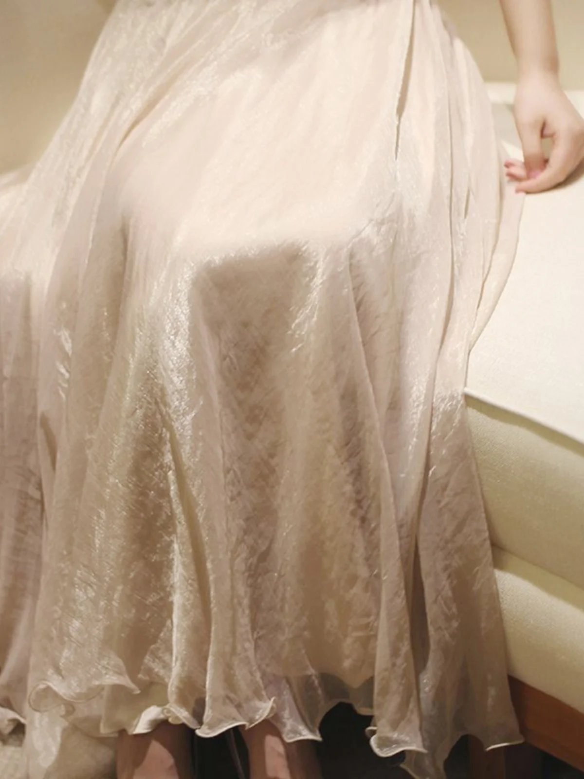 

Female Spring Summer Vintage Mesh Medium Length Skirt Women‘s Elastic High Waist Mesh Skirts Long Pleated Tutu Skirt A668
