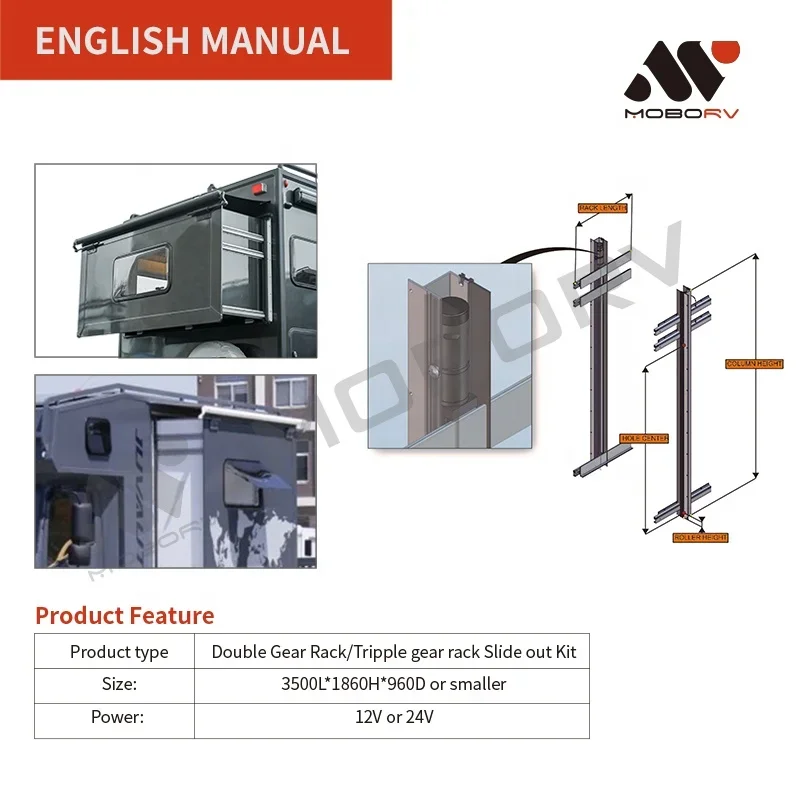 HOT sale MOBO Lippert RV Slide out system for Class B Motorhome part electric mechanism system for camping car Truck camper