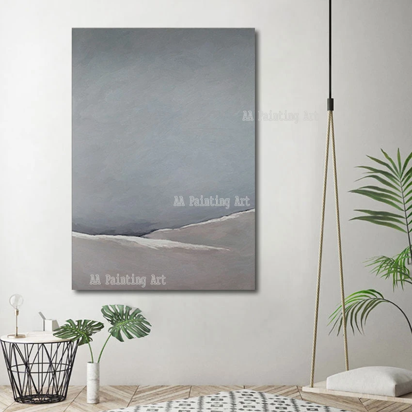 Modern Art Paintings Abstract Simple Gray Design Wall Decor Oil Painting Canvas Wall Picture Art Hot Selling Home Showpieces