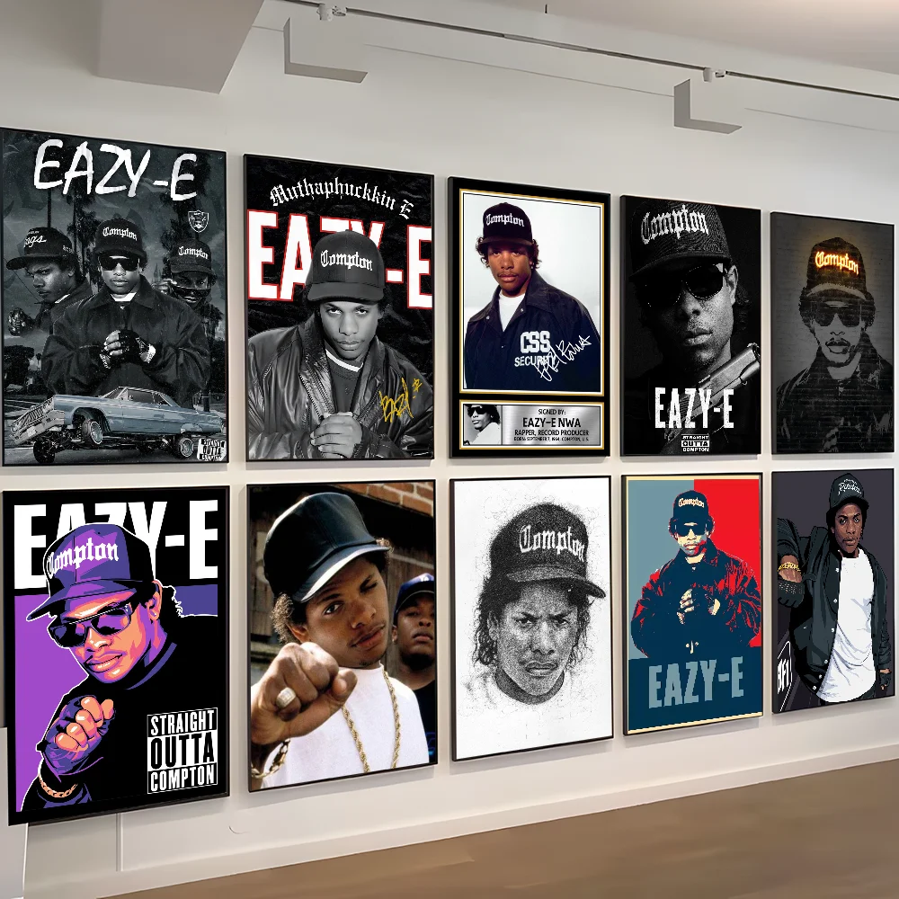 West Coast Hip Hop Rapper Eazy E Anime Posters Sticky Waterproof Paper Sticker Coffee House Bar Kawaii Room Decor