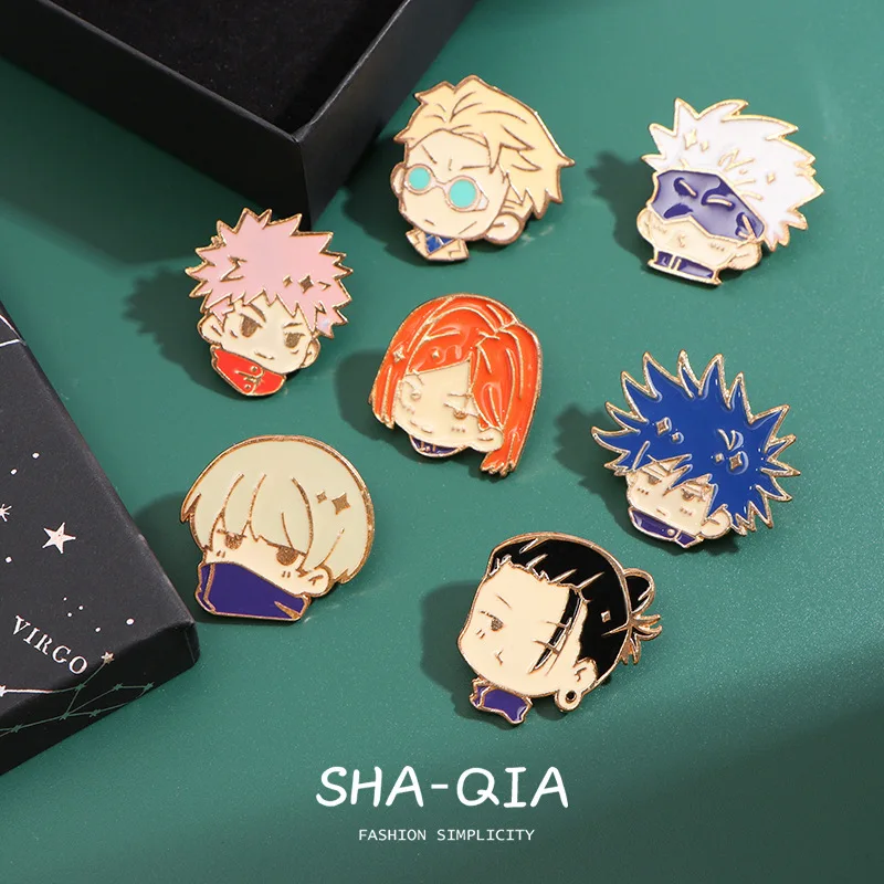 

Anime Jujutsu Kaisen Satoru Gojo Inumaki Toge Geto Suguru Itadori Yuji Fushiguro Megumi Nanami Kento Cosplay Metal Brooch Badge