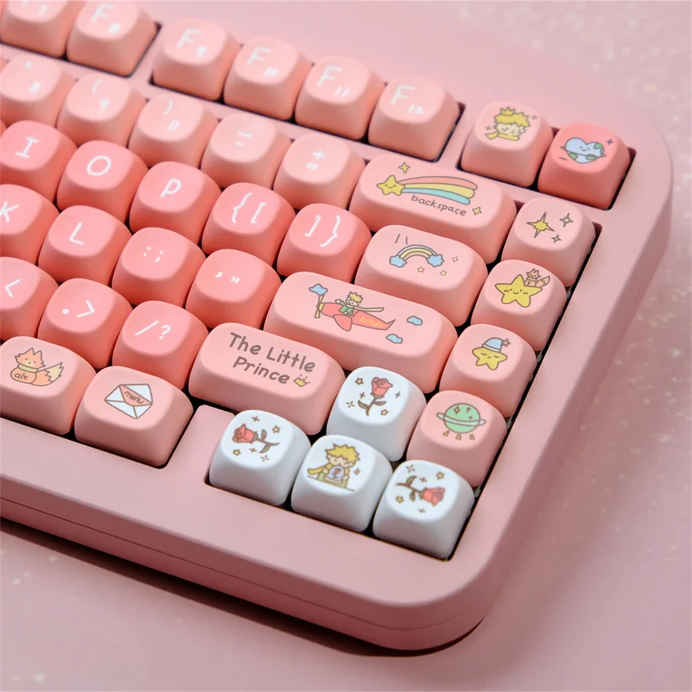 129 chave príncipe keycap moa perfil corante sublimação keycap conjunto se encaixa mx switch 61/64/68/75/86/98/104 teclado mecânico gk75