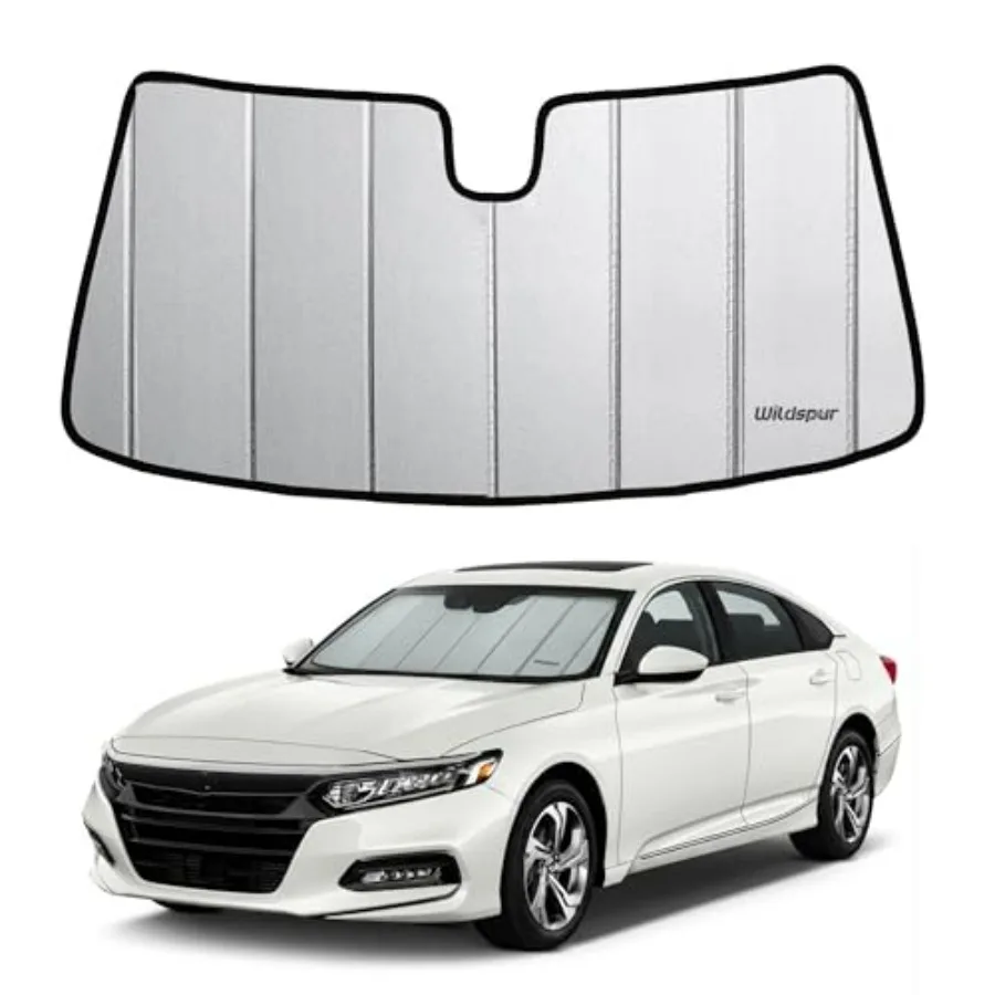 

2018-2022 Accord Windshield Sun Shade for Honda Accord 2018-2022, reflective polyester, black, foldable custom-fit front window