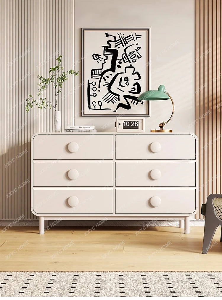 L cabinet solid wood drawer cabinet light luxury six chest cabinet bedroom multi-functional storage edge