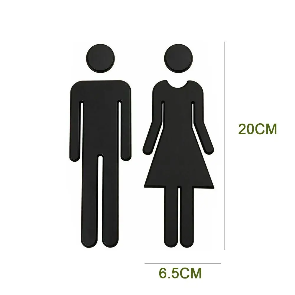 Stereoscopic Bathroom Sign Women Symbol Hotel Restaurant Washroom Sign Wc Door Toilet Sticker Signage Signboard Toilet Symbol
