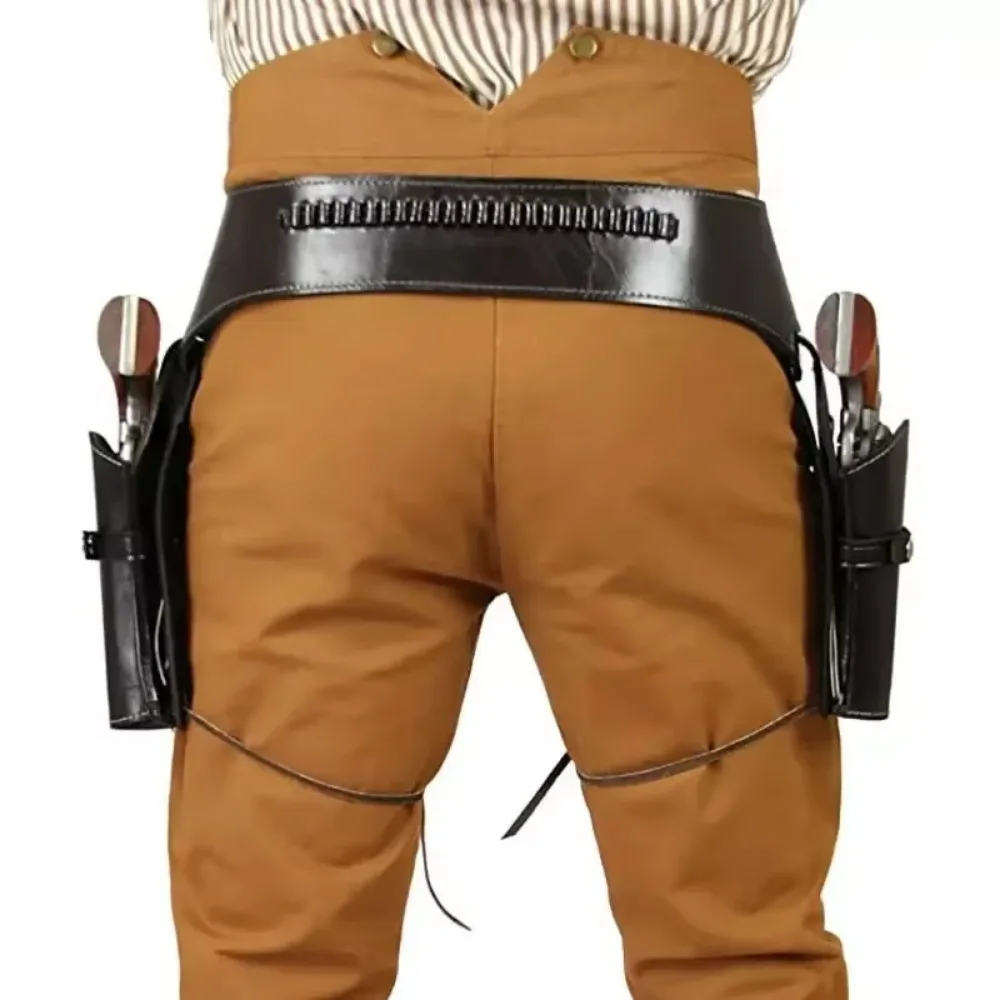 Off-the-shelf Medieval Renaissance New Cowboy Double Belt Revolver Holster Stage Show Dress-up Sailor Moon Hanako Kun