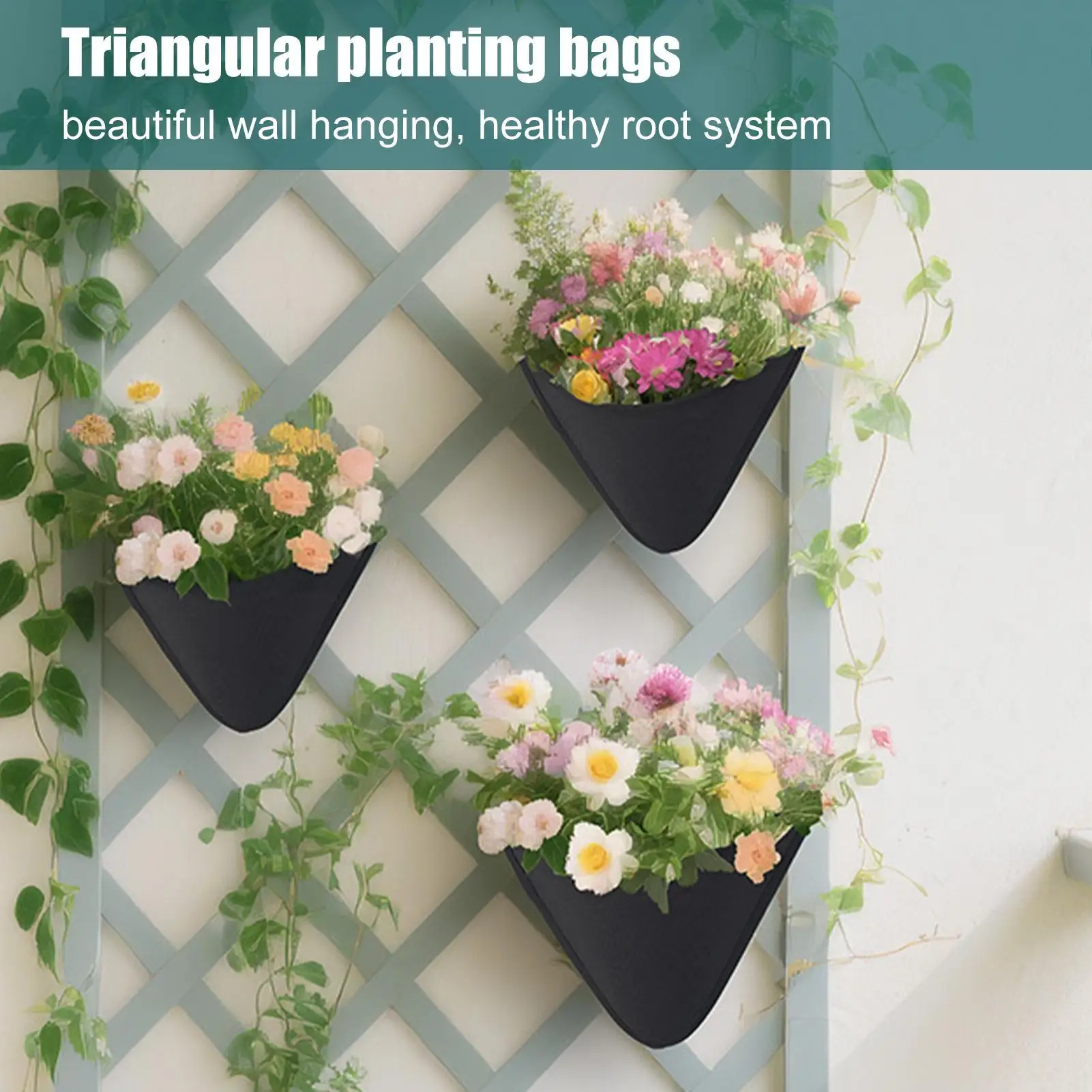 

Wall Planting Bag Conical Flower Pouch Multipurpose Hangable Grow Bag for Vegetables Fruit Seedling Deck Greenhouse Gardening