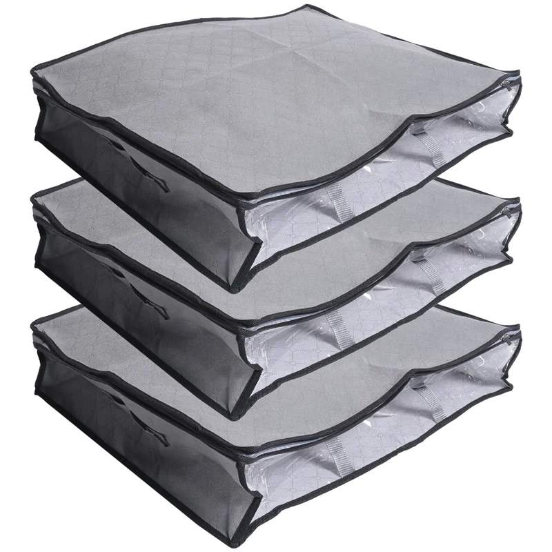 MAKE-3 Pack ถังเก็บเสื้อผ้า,ผ้าห่มพับได้กระเป๋า,ภายใต้เตียงคอนเทนเนอร์สําหรับจัดระเบียบ,เสื้อผ้า