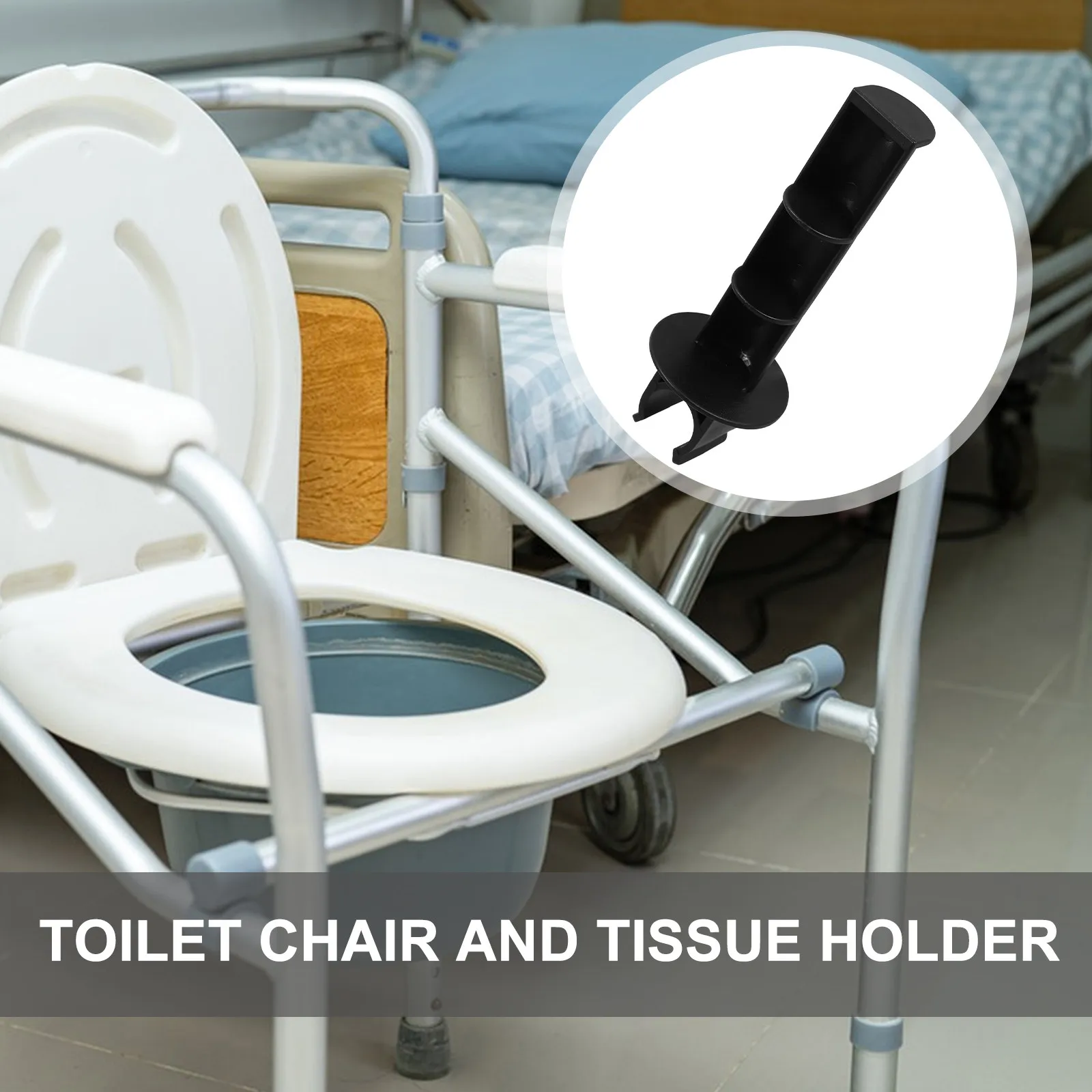 Toilet Chair Tissue Holder Soft Cushion Bedside Commode Paper Roll Stand Elderly Toilet Paper Mount Bathroom Bedside Commode Bar