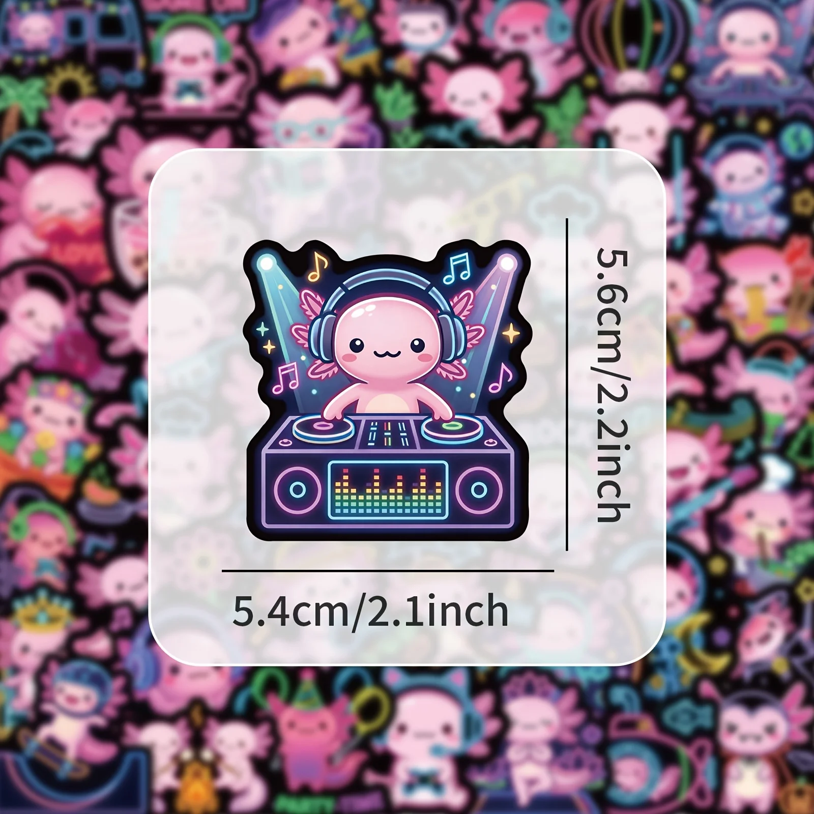 50pcs Cool Neon Axolotl Stick - Laptop Accessories Cool review and price