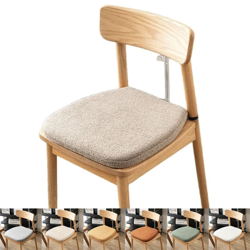 

Solid Color Suede Memory Cotton Dining Chair Cushion Detachable Anti Fouling Seat Cushion Horseshoe Shaped Dining Chair Cushion