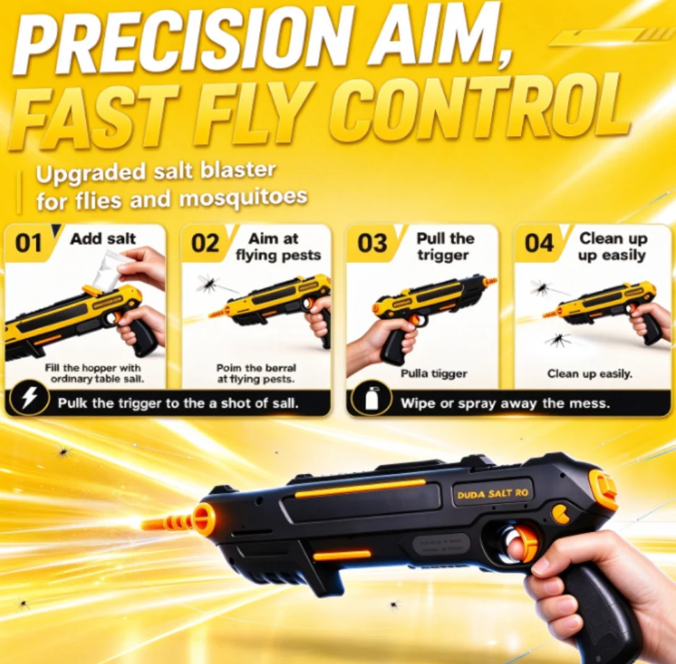 2026 Salt Gun Upgraded accurate Aiming Fly and Mosquito Killer Adult Simulation Toy Fly Killer Flie New Shooting Game Plastic 2