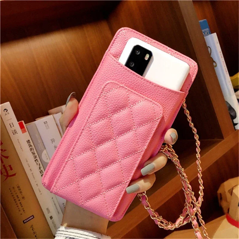 Universal bag For 16pro 16plus iphone 11 12 13 14 15 16 ProMax Case Leather Wallet Card Fundas Samsung s22 S23 s24 Strap Cover