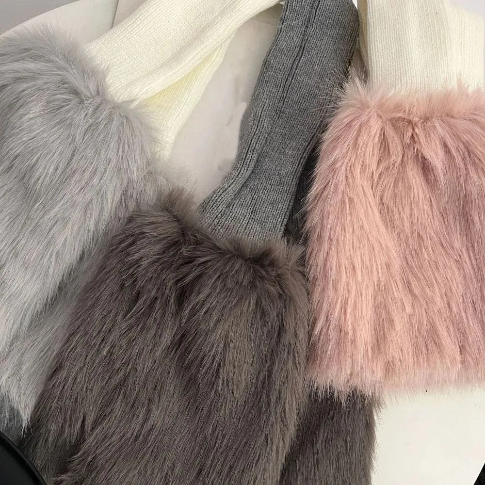 لينة محبوك الشتاء تدفئة الساق Y2K Harajuku فروي تدفئة الساق Kawaii لوليتا JK جوارب طويلة اكسسوارات #5