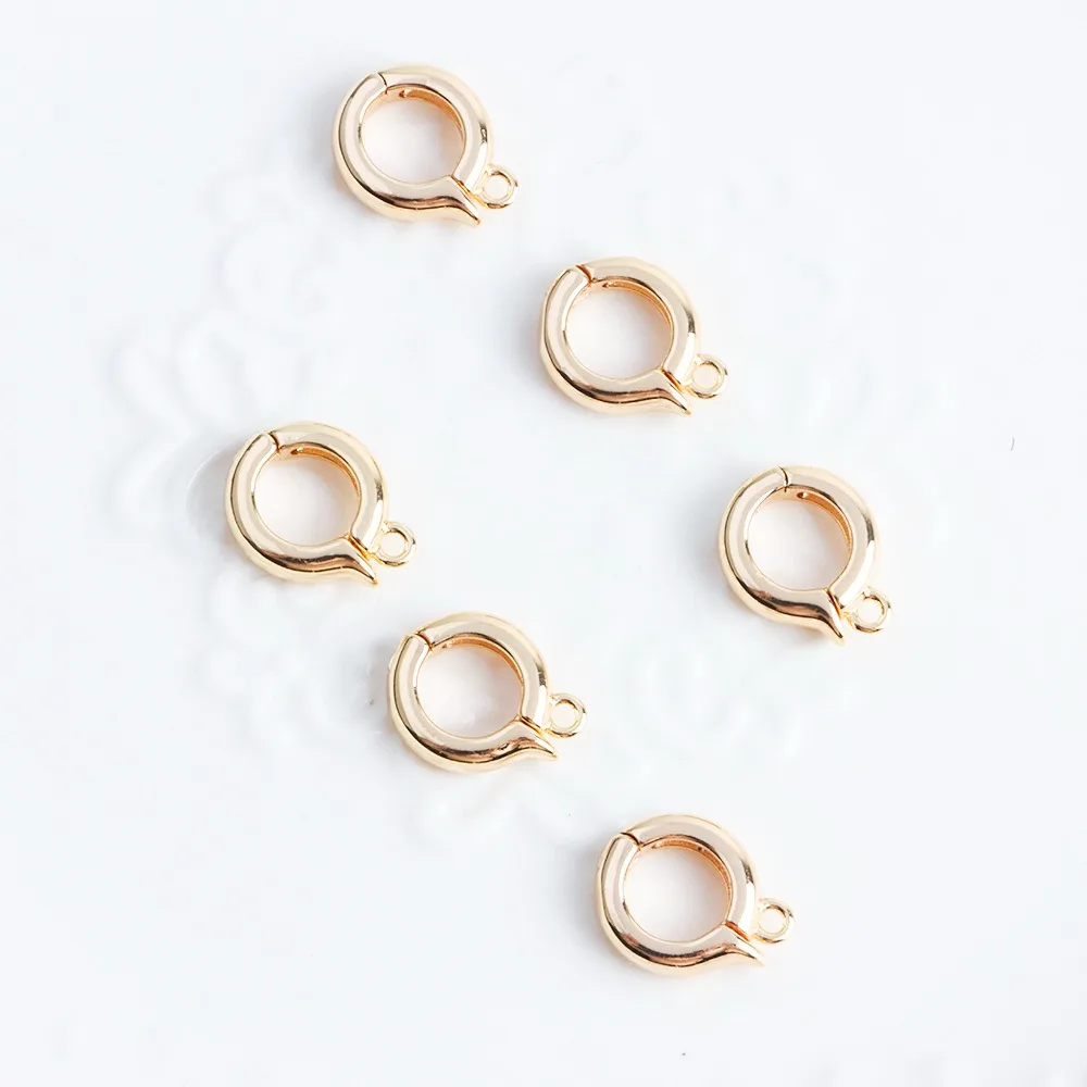 

18K Gold-wrapped Round Universal Pearl Buckle, Versatile Connecting Buckle, Tail Buckle, Pendant Buckle, Hug Buckle DIY Material