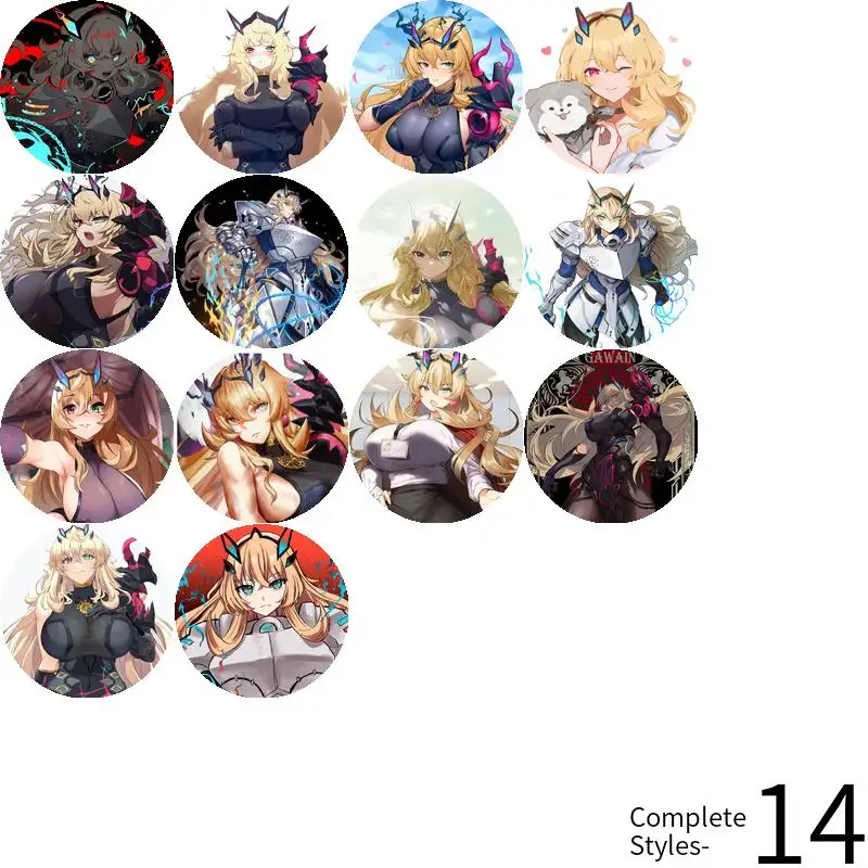 Yousei-kishi Gawain FGO لعبة أنيمي شخصية لينة زر شارة بروش مرساة الأجهزة الطرفية دبوس حلية هدية للأطفال لتقوم بها بنفسك #3