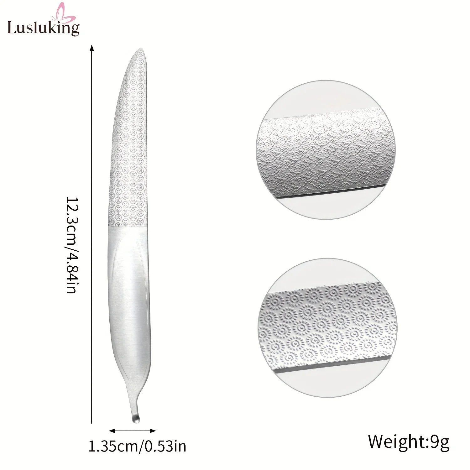مبرد أظافر من الفولاذ المقاوم للصدأ، أداة مانيكير وباديكير صغيرة على الوجهين للأظافر الناعمة، مثالية للاستخدام المنزلي أو الصالون #5