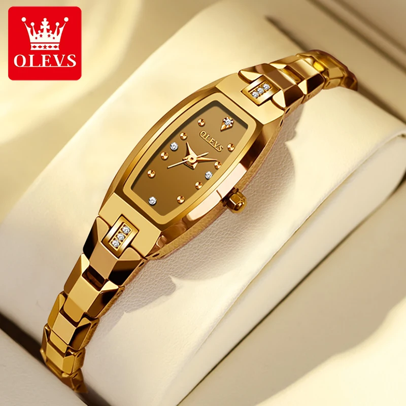 OLEVS Hot sale Women\'s Quartz Watch Luxury Lmported Movement Gold Waterproof Elegant Diamond Set Jewellery Women Wrist Watch