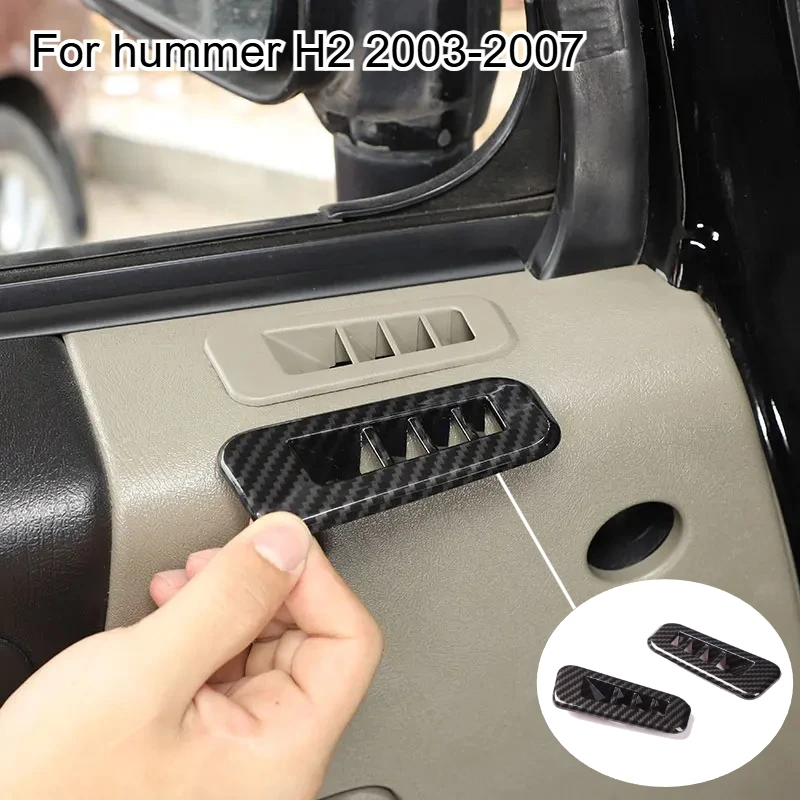 

For Hummer H2 2003-2007 car styling ABS carbon fiber Silver Car Door Air Vent Frame Trim Cover sticker Interior car Accessories