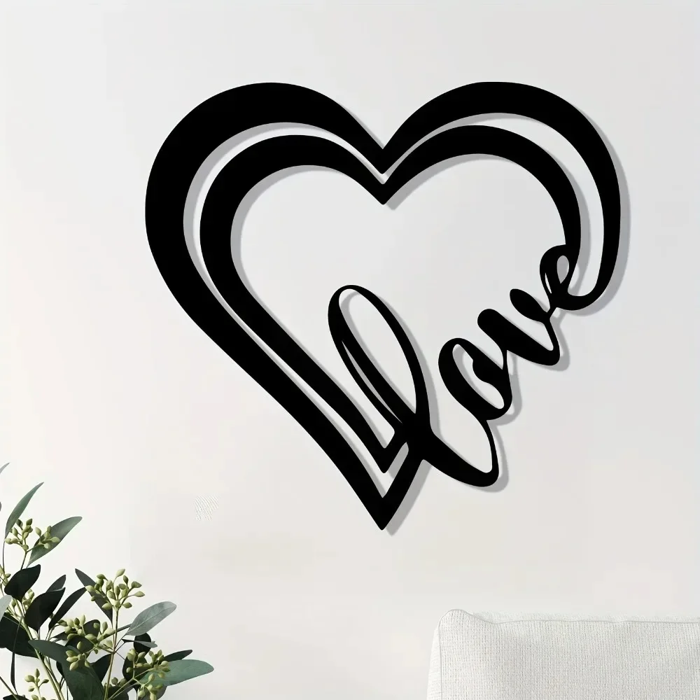 CIFbuy Metal Wall Art Heart Sculpture Rustproof Iron Decor Sweet Gift for Bedroom & Garden Home