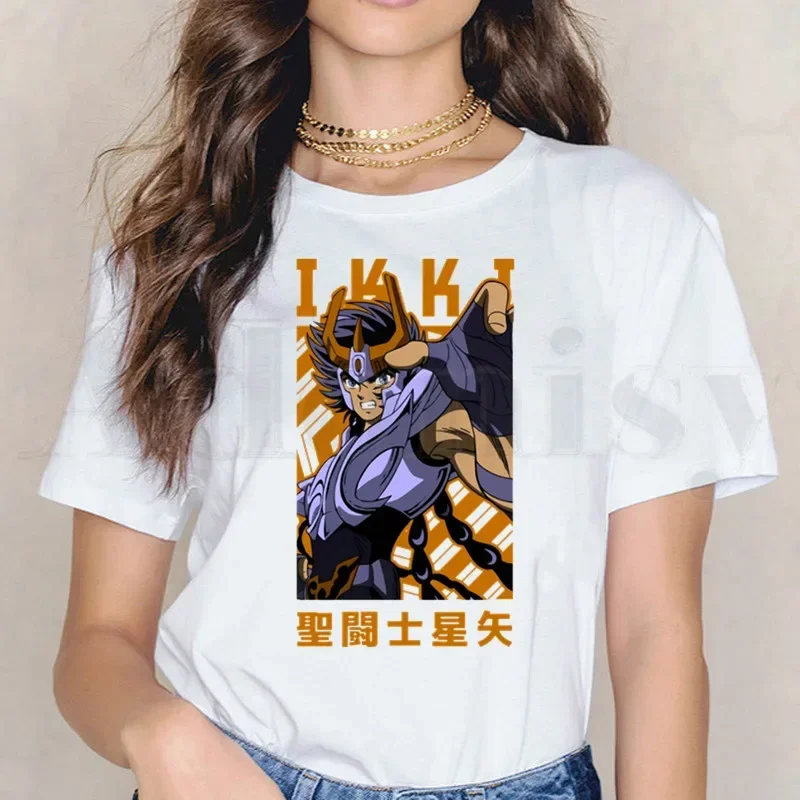 Saint Seiya Knights Of The Zodiac Burn Cosmos Short Sleeve Female Tops Tees Harajuku VintageT Shirts Women\'s T-shirt