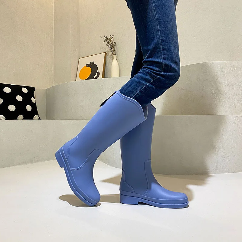 Women\'s Tall Rain Boots Kitchen Waterproof Non-slip Rain Boots Women Fashion Outdoor Work Boots Novo Em Botas Femininas 2023