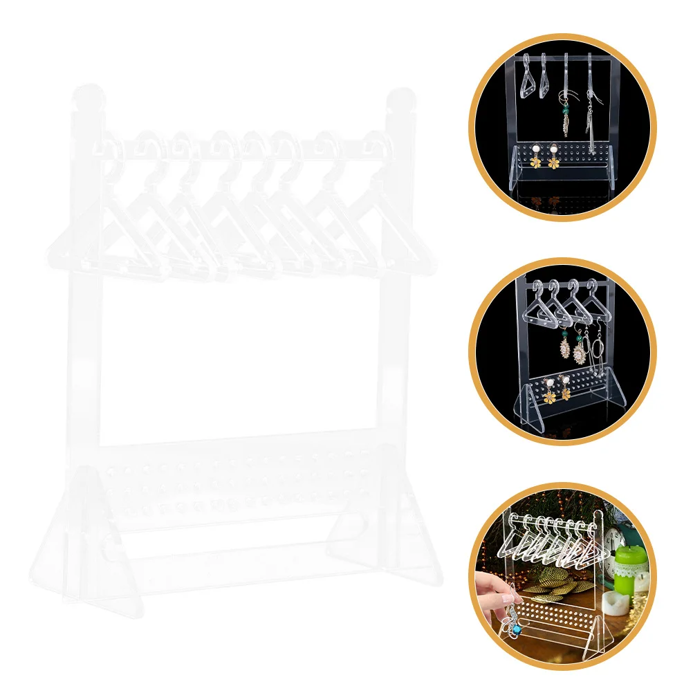 Earring Display Ear Stand Jewelry Organizer Acrylic Necklace Rack Desktop Clear Earrings Pendants Bracelets Storage Decorative
