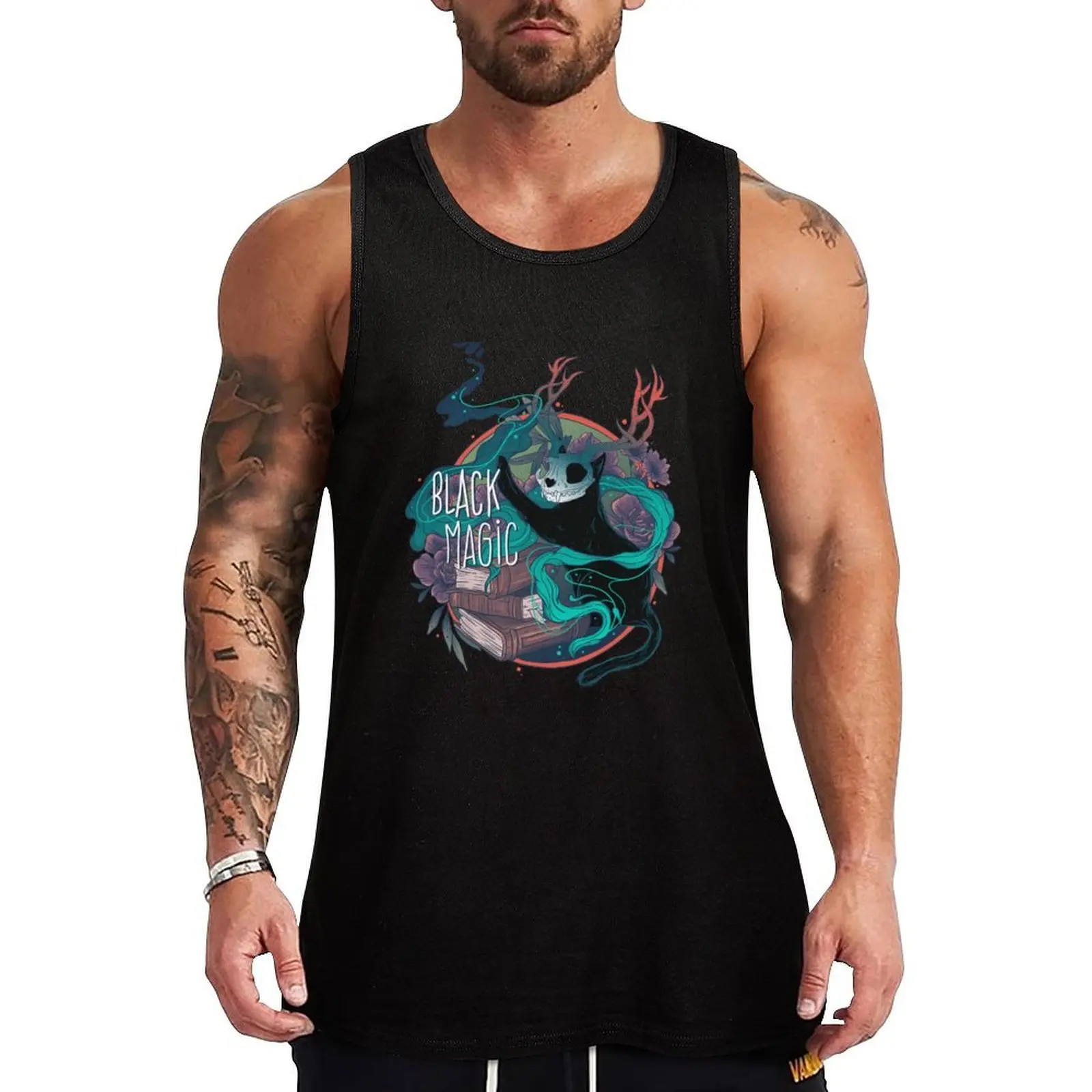 

Black Magic cat Tank Top t shirt gym gym training accessories bodybuilding men