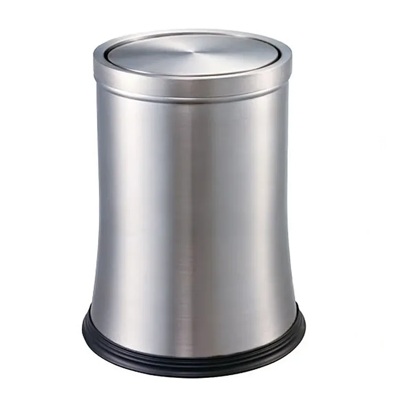 for Creative Room Trash Can Hotel Room Shake Cap Stainless Steel Round Small Waist Can Speaker Trash Can be Sorted