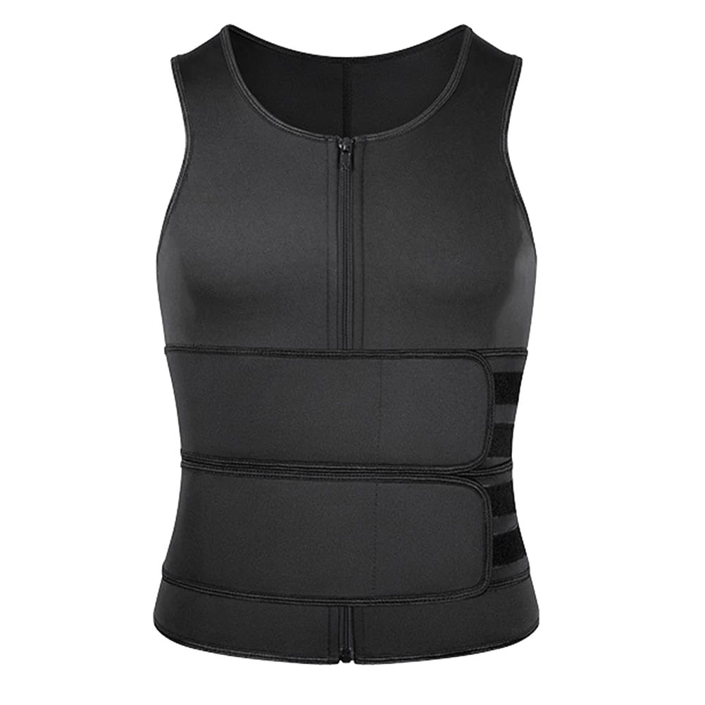 Men's Corset Sports Body Shaping Vest Sweat Suit Fitness Waist Belt Beer Belly Belly Belt Black