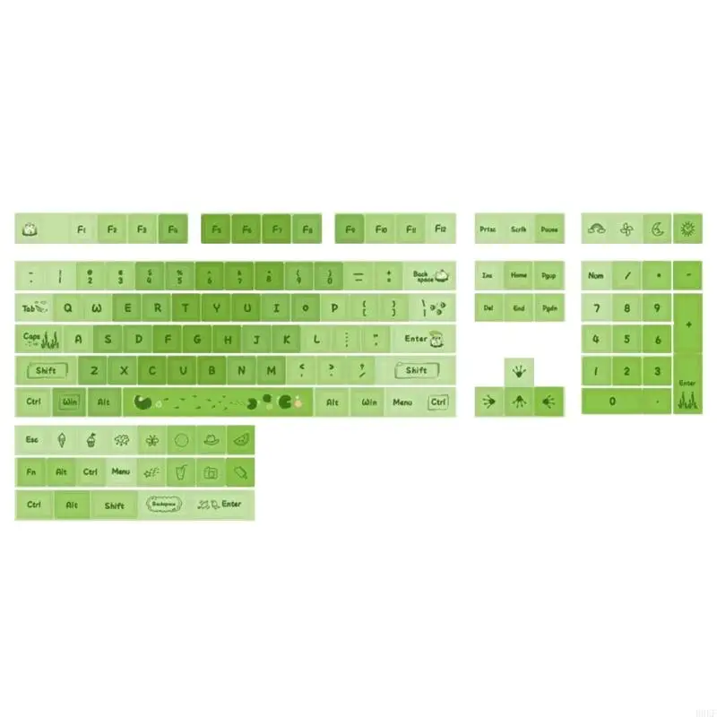 

B0KF привлекательный зеленый PBT XDA Клавицы модернизированы