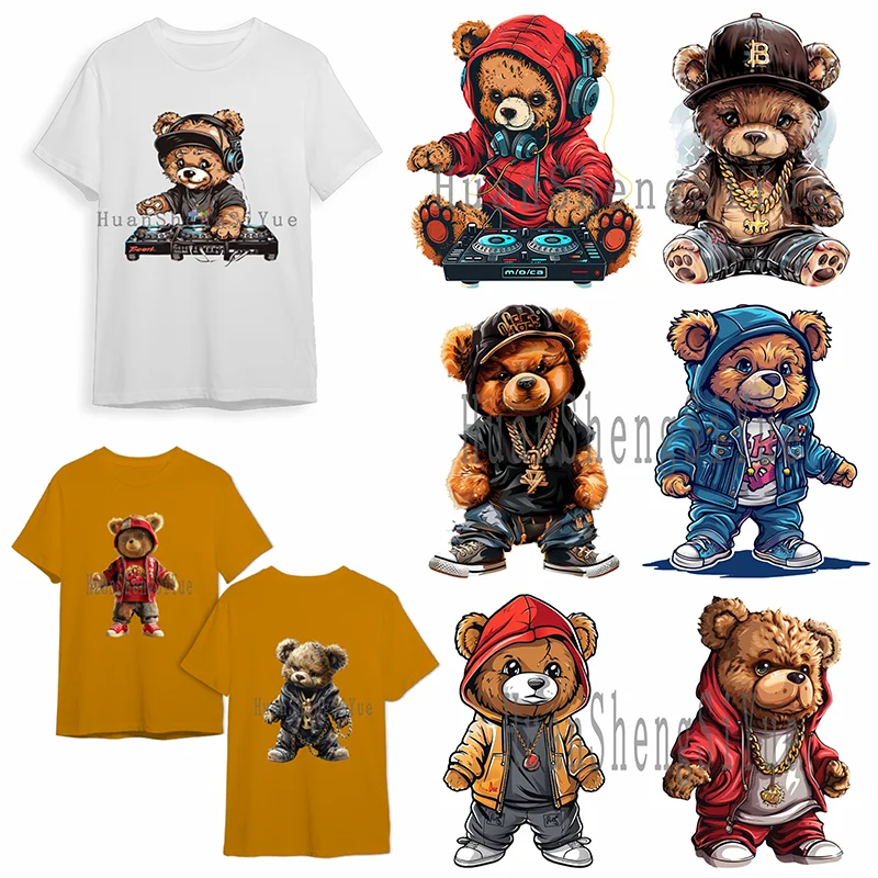 

Colorful Bear Ironing Sticker Clothes DTF Fashion T-shirt Hoodie DIY Jacket Patch Heat Transfer Sticker