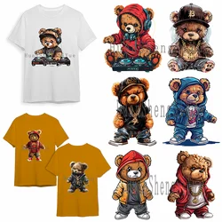 Colorful Bear Ironing Sticker Clothes DTF Fashion T-shirt Hoodie DIY Jacket Patch Heat Transfer Sticker