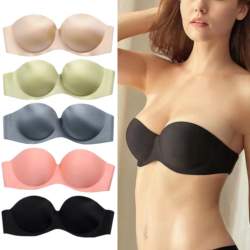 Women Invisible Bras Front Closure Bra Sexy Push Up Bra Underwear Lingerie Female Brassiere Strapless Seamless Backless Bralette