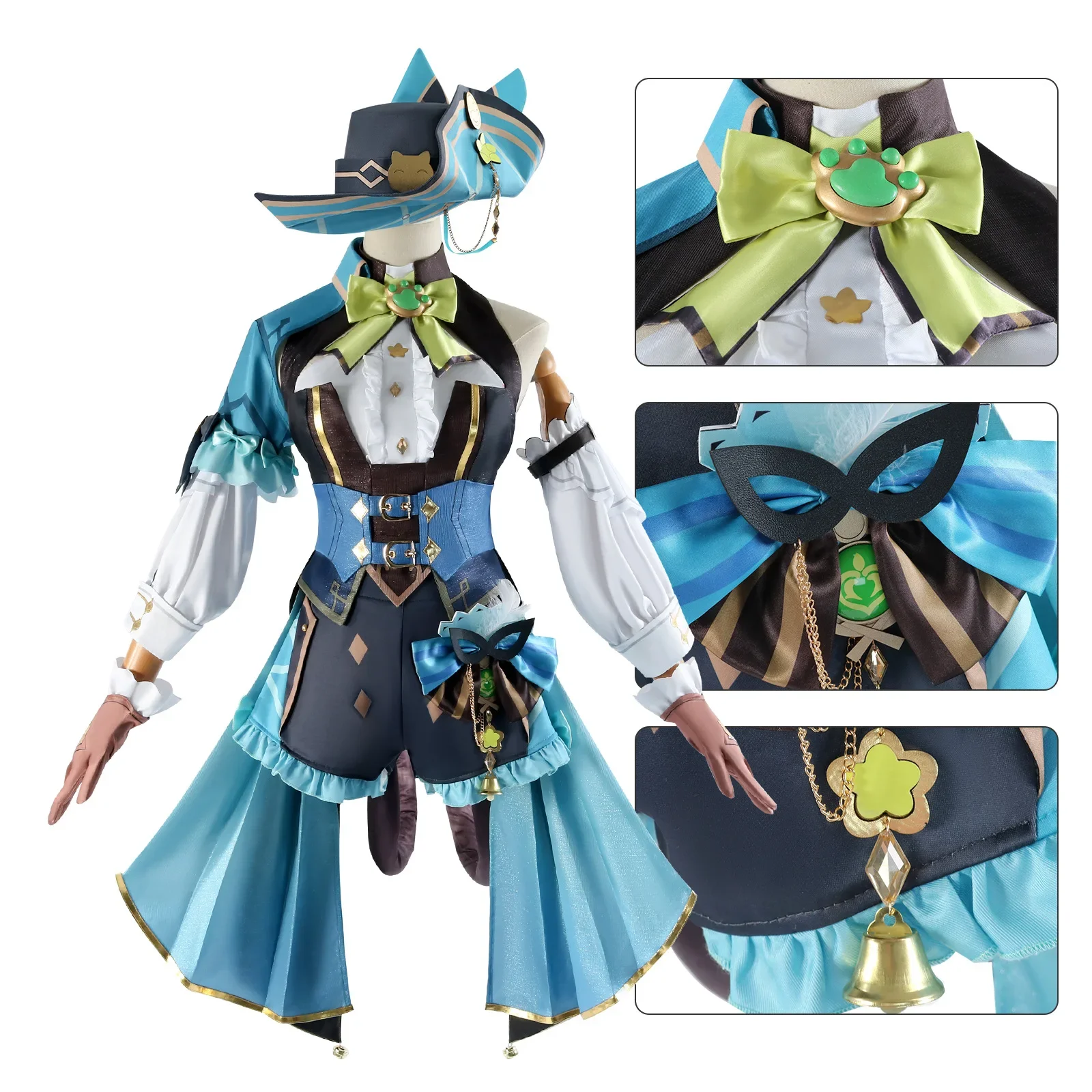 Kirara Cosplay Game Genshin Impact Phantom in Boots Kirara Cosplay Dress Wig Headwear Hat Anime Role Play Halloween Party Suits