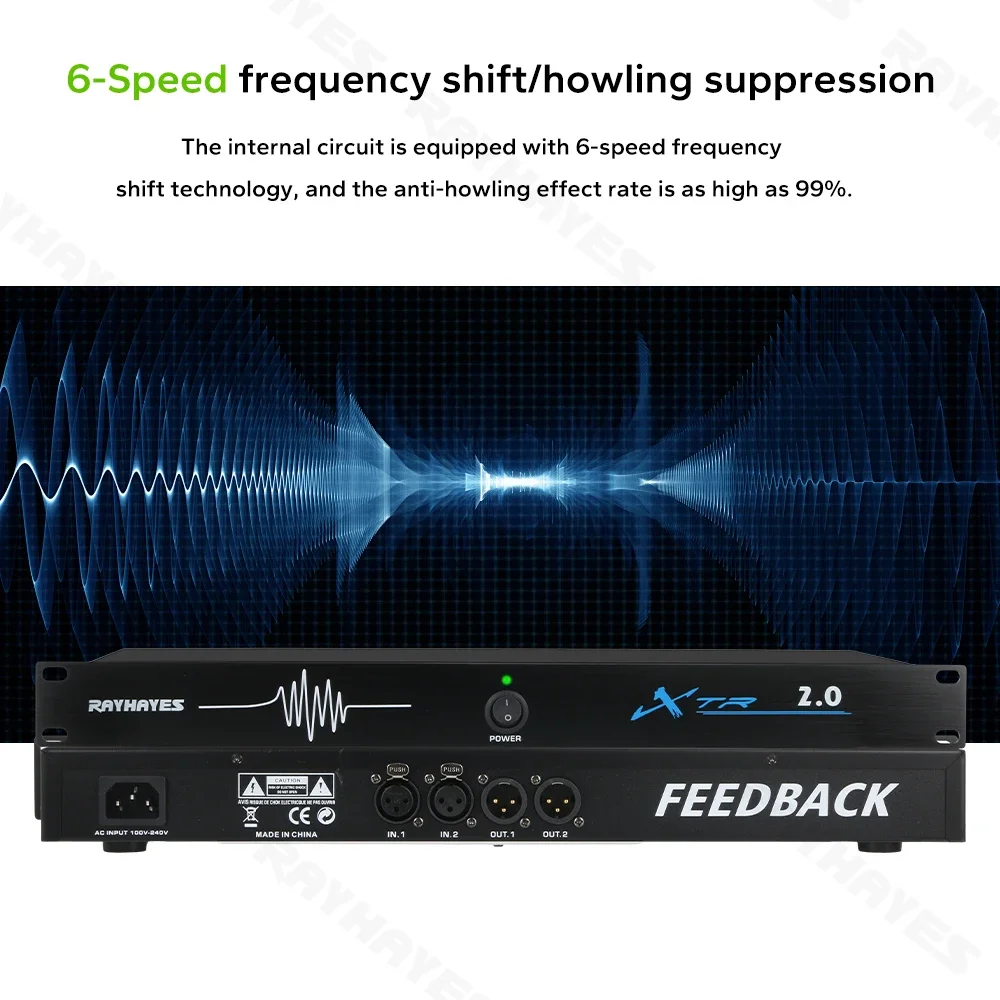 Rayhayes معالج قامع ردود الفعل الصوتي نظام ميكروفون مؤتمرات عالي الجودة 6 في 6 خارج للمرحلة وKTV