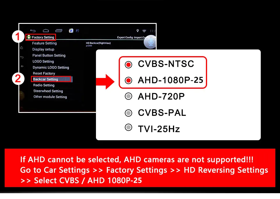 18,5mm AHD 1080P 720P CVBS CCD Auto-Rückfahrkamera mit DIP-Schalter, Fischaugen-Objektiv, Nachtsicht, Wasserdichte Einparkhilfe-Kamera – Detail 19