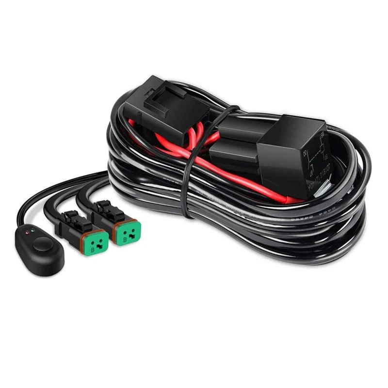 For LED Light Bar 2 Core DT Wiring Harness Kit- 3 Meter 40A Relay 30A Fuse With Switch For Truck UTV ATV-M53K