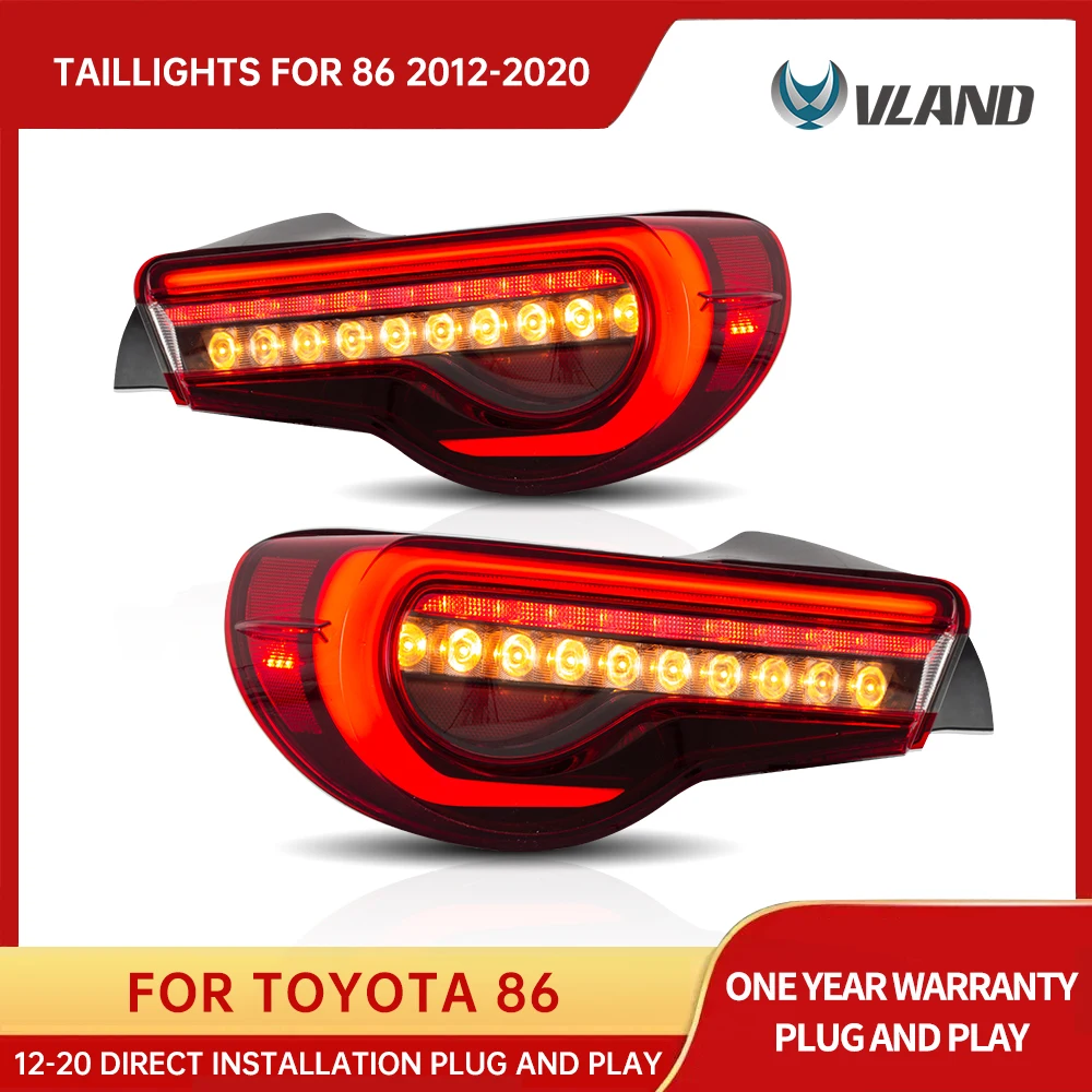 VLAND Tail Lights Assembly For Toyota 86 2012-UP Tail Lamp For Subaru BRZ/Scion FRS 2012-2019 With Moving Turn Signal Light