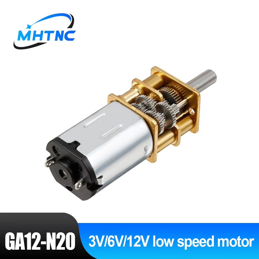 DC 3V/6V/12V GA12-N20 Micro Metal Gear Motor with Gearwheel brushed DC Motor 15/30/50/60/100/200/300/500/1000RPM low speed motor