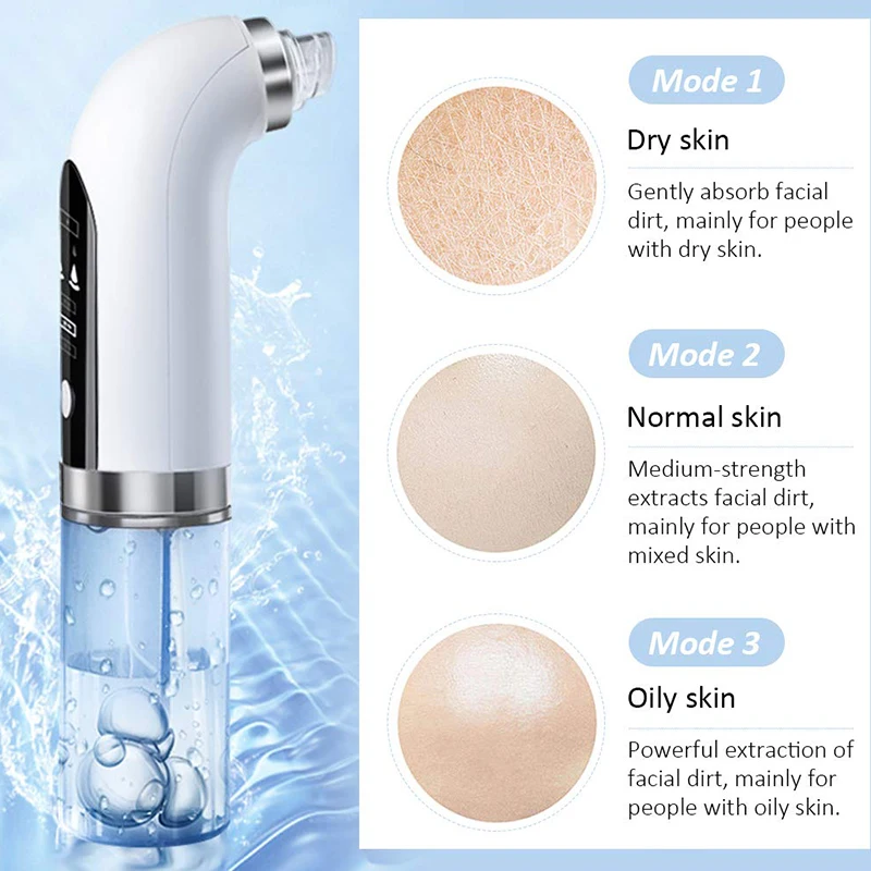 Deep-cleaning handheld blackhead remover with vacuum suction function, capable of cleaning pores and removing acne.