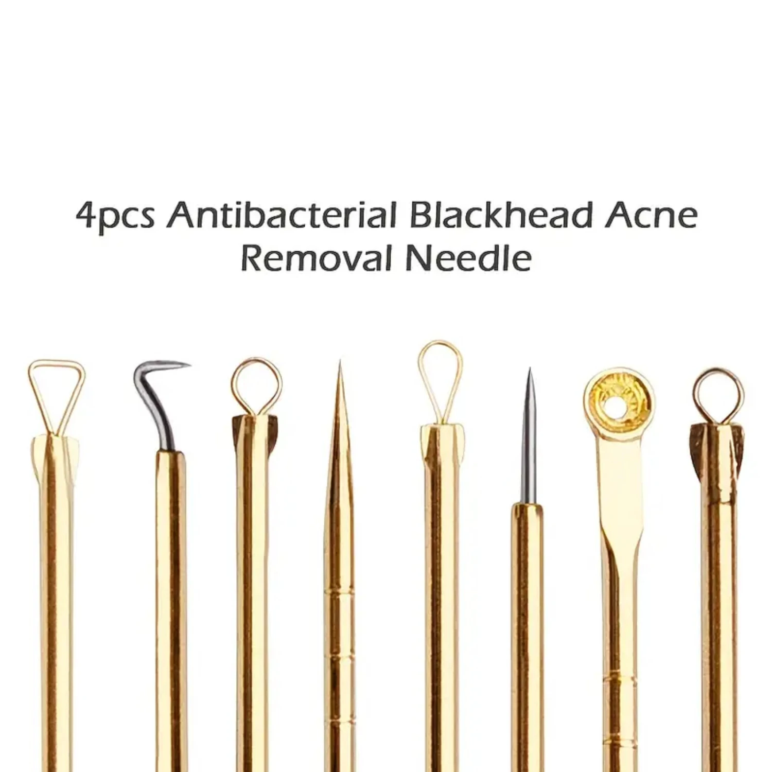 

Premium Gold Acne Treatment Kit - Professional and Highly Effective Complete Set of 4 Pcs Blackhead Remover Tools and Acne Needl