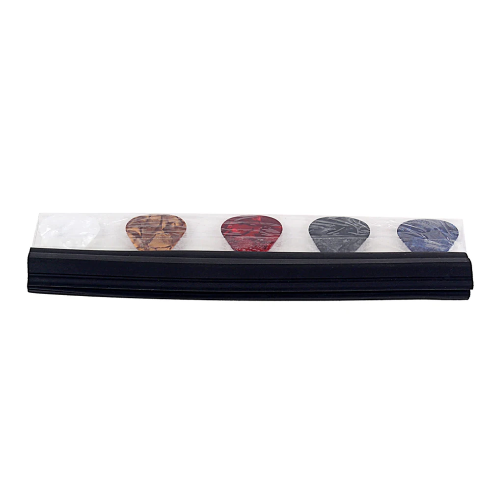 

5 Pcs Professional Pick Clamp With Guitar Plectrum Picks Dual Row Holder For Easy Access During Performances