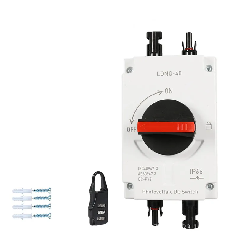 Solar PV DC Isolator 1500V 32A Photovoltaic Electrical Isolator Solar Rotating Handle Rotary Switch For Solar System Isolation