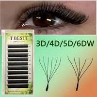 Extensiones de pestañas en forma de Tbestt 5DW 6DW, pestañas postizas en forma de YY, extensiones de pestañas en forma de W, extensiones de pestañas 5D suaves de visón
